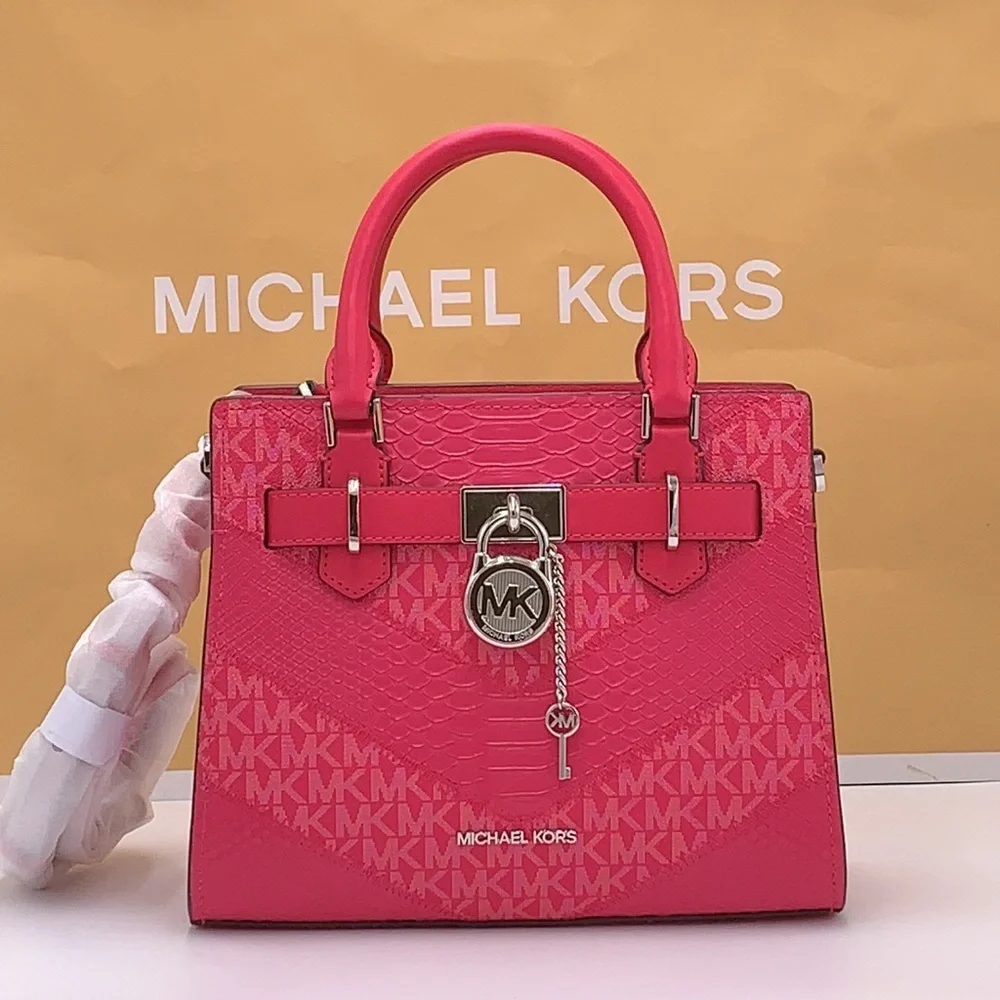 Michael Kors Hamilton Small Satchel Shoulder Crossbody Bag  Electric Pink Multi